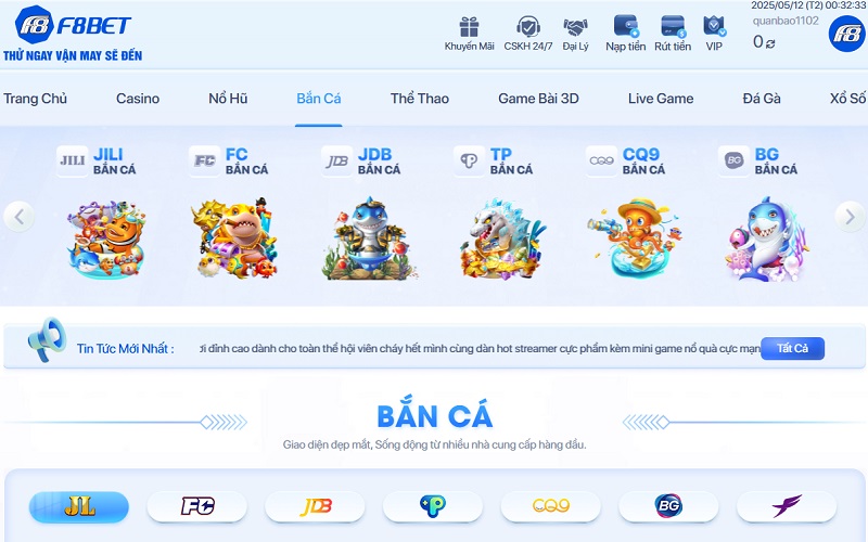 Đôi nét về sảnh cược Bắn Cá tại F8bet5