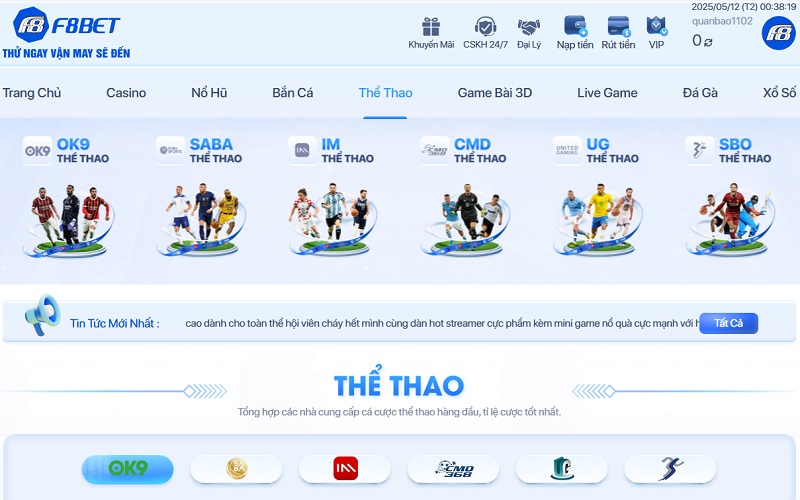 Giới thiệu sảnh thể thao số 1 - F8bet5