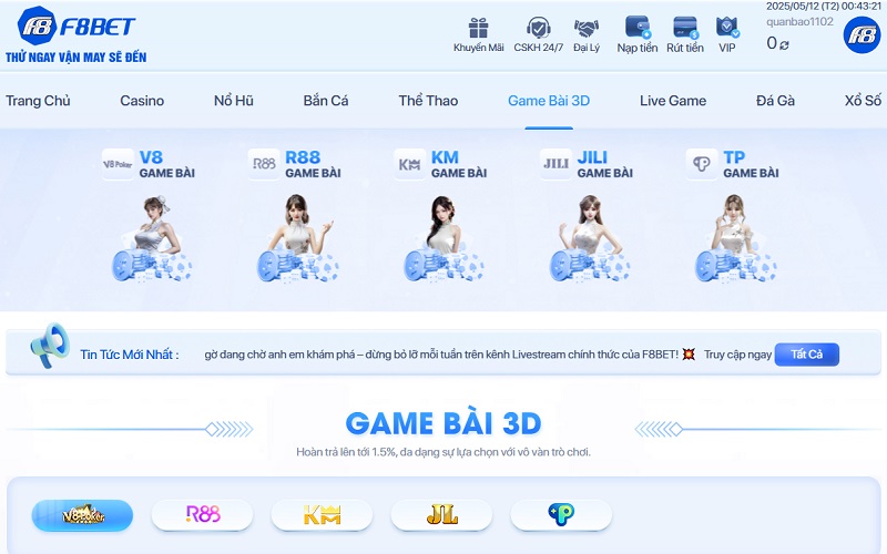 Thông tin cơ bản về F8bet5 Game Bài 3D