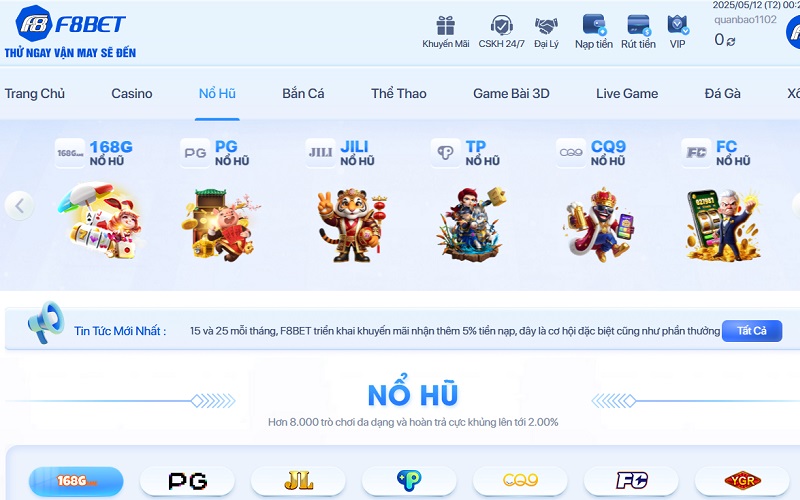 Tổng quan về trò chơi Nổ Hũ đổi thưởng F8bet5
